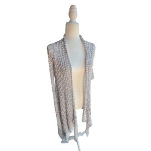 Hollister grey & white waterfall draping knit cardigan